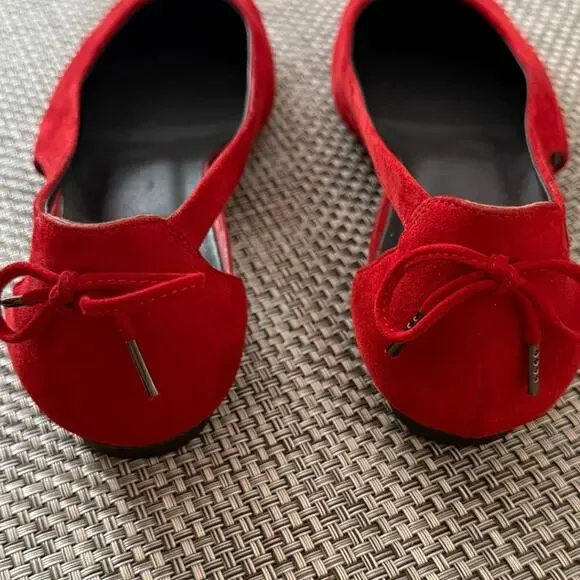 PAUL GREEN Maureen Red Genuine Suede Cutout Back Nows Ballet Flat US9/UK6.5 - Picture 4 of 7